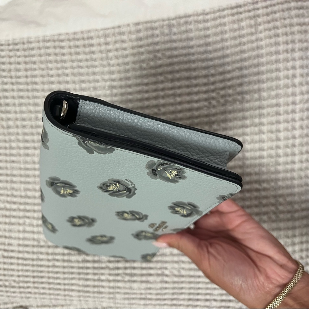 Coach Sky Blue Floral Crossbody Bag - Picture 6 of 7